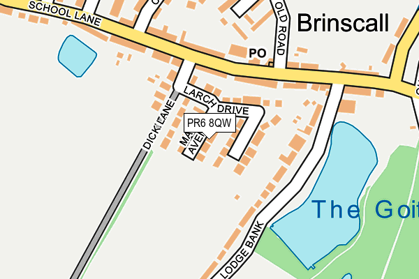 PR6 8QW map - OS OpenMap – Local (Ordnance Survey)