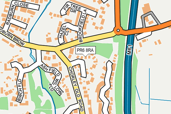 PR6 8RA map - OS OpenMap – Local (Ordnance Survey)
