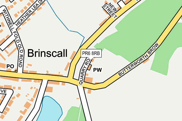 PR6 8RB map - OS OpenMap – Local (Ordnance Survey)