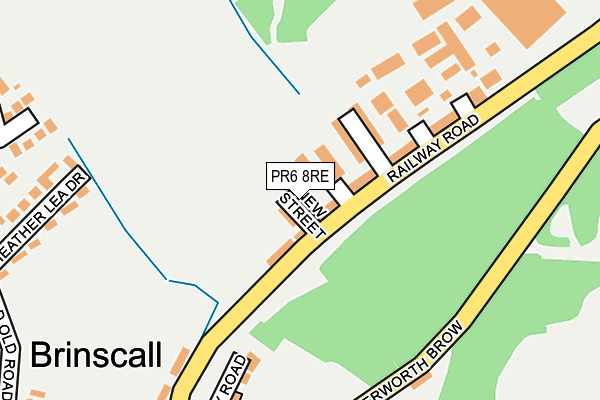 PR6 8RE map - OS OpenMap – Local (Ordnance Survey)
