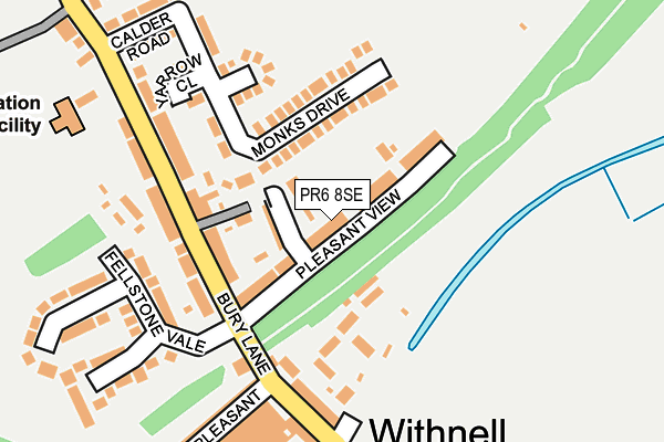 PR6 8SE map - OS OpenMap – Local (Ordnance Survey)