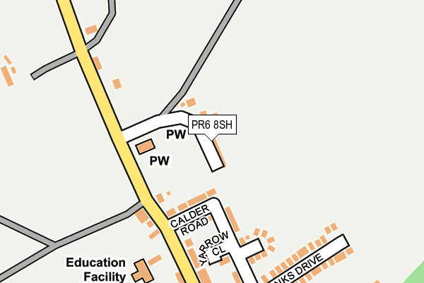 PR6 8SH map - OS OpenMap – Local (Ordnance Survey)