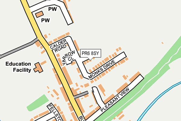 PR6 8SY map - OS OpenMap – Local (Ordnance Survey)