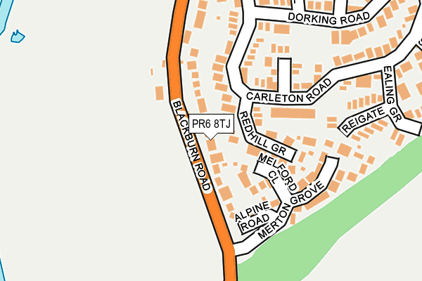 PR6 8TJ map - OS OpenMap – Local (Ordnance Survey)