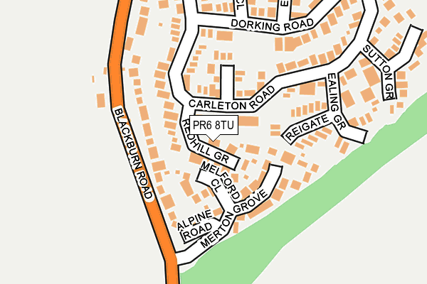 PR6 8TU map - OS OpenMap – Local (Ordnance Survey)