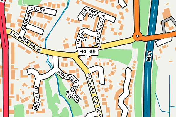 PR6 8UF map - OS OpenMap – Local (Ordnance Survey)