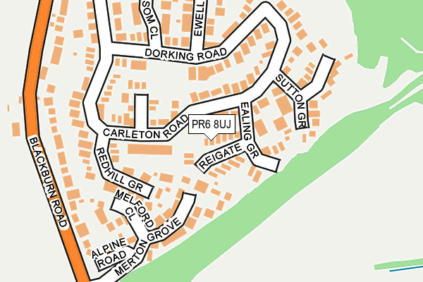 PR6 8UJ map - OS OpenMap – Local (Ordnance Survey)
