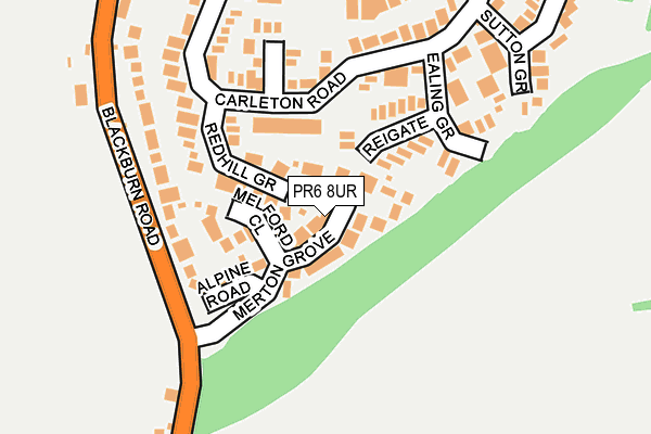 PR6 8UR map - OS OpenMap – Local (Ordnance Survey)