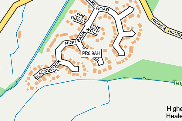 PR6 9AH map - OS OpenMap – Local (Ordnance Survey)