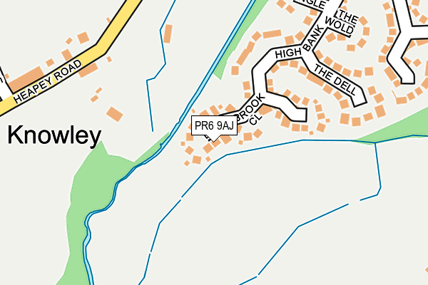 PR6 9AJ map - OS OpenMap – Local (Ordnance Survey)