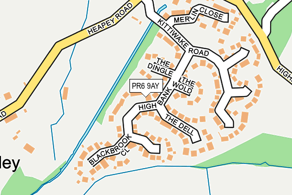 PR6 9AY map - OS OpenMap – Local (Ordnance Survey)