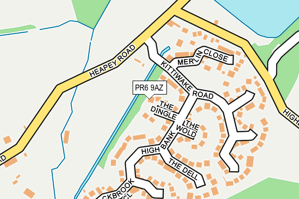 PR6 9AZ map - OS OpenMap – Local (Ordnance Survey)