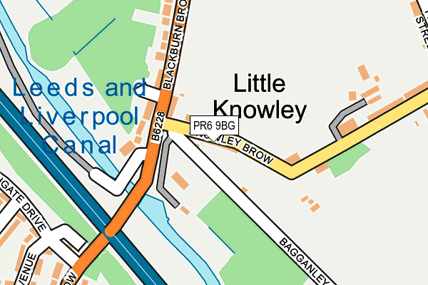 PR6 9BG map - OS OpenMap – Local (Ordnance Survey)