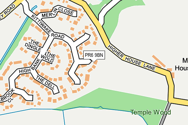 PR6 9BN map - OS OpenMap – Local (Ordnance Survey)