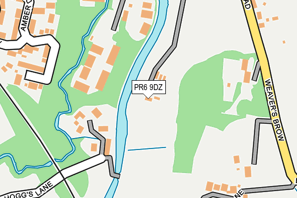 PR6 9DZ map - OS OpenMap – Local (Ordnance Survey)