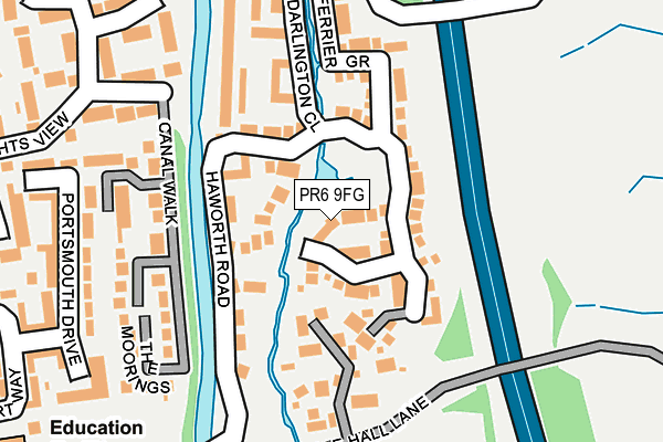 PR6 9FG map - OS OpenMap – Local (Ordnance Survey)