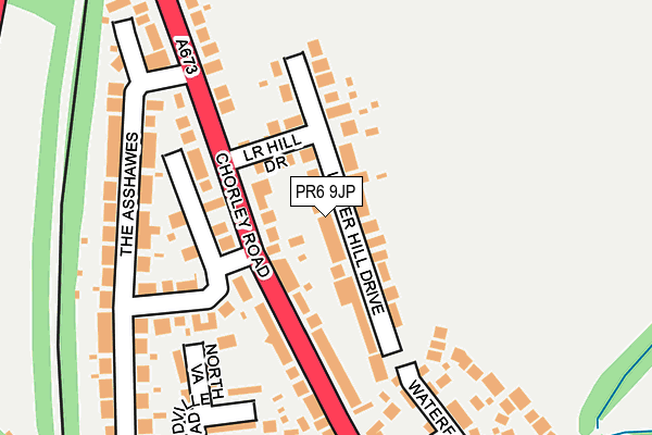 PR6 9JP map - OS OpenMap – Local (Ordnance Survey)