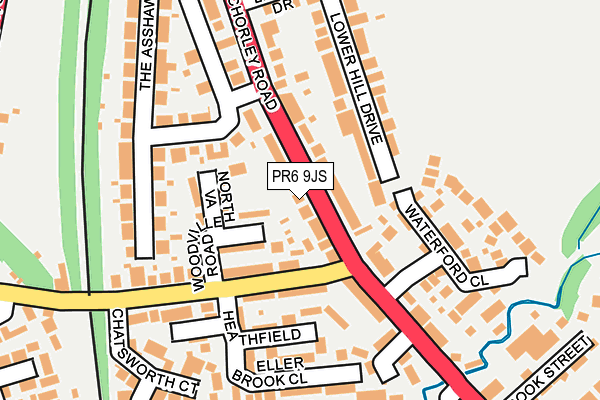 PR6 9JS map - OS OpenMap – Local (Ordnance Survey)
