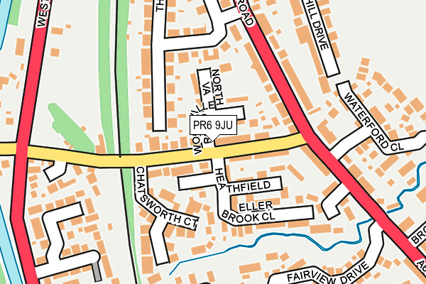 PR6 9JU map - OS OpenMap – Local (Ordnance Survey)