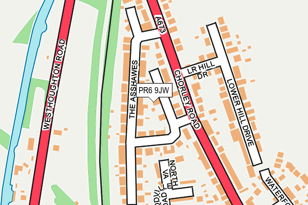 PR6 9JW map - OS OpenMap – Local (Ordnance Survey)