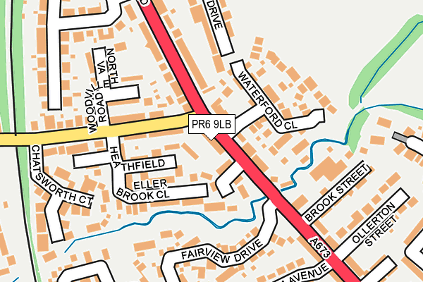 PR6 9LB map - OS OpenMap – Local (Ordnance Survey)