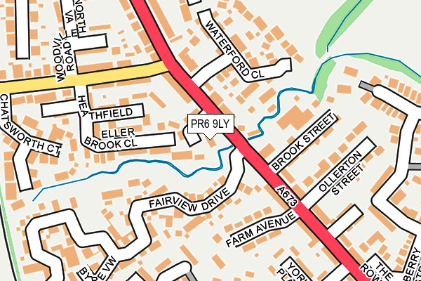 PR6 9LY map - OS OpenMap – Local (Ordnance Survey)