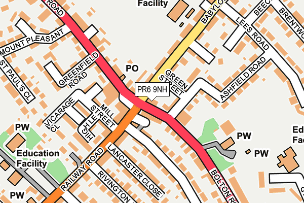 PR6 9NH map - OS OpenMap – Local (Ordnance Survey)