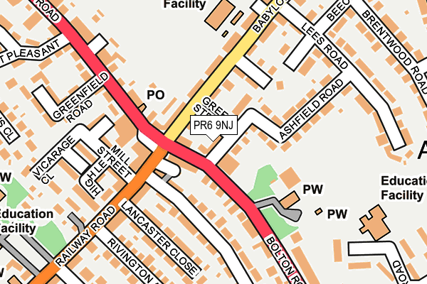 PR6 9NJ map - OS OpenMap – Local (Ordnance Survey)