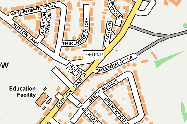 PR6 9NP map - OS OpenMap – Local (Ordnance Survey)