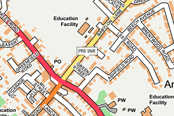 PR6 9NR map - OS OpenMap – Local (Ordnance Survey)