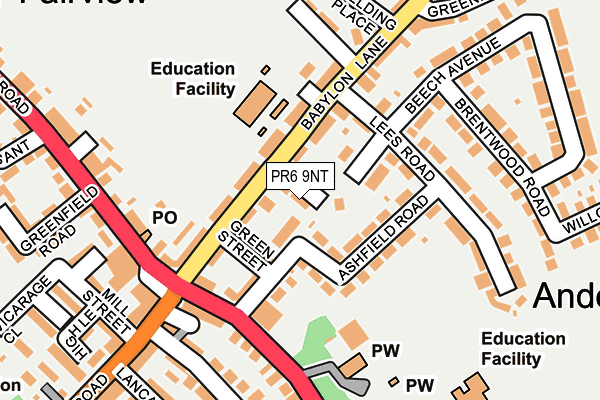 PR6 9NT map - OS OpenMap – Local (Ordnance Survey)
