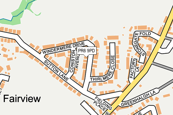 PR6 9PD map - OS OpenMap – Local (Ordnance Survey)