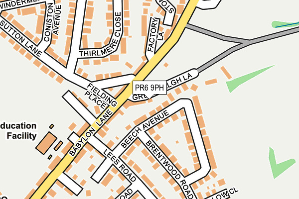 PR6 9PH map - OS OpenMap – Local (Ordnance Survey)