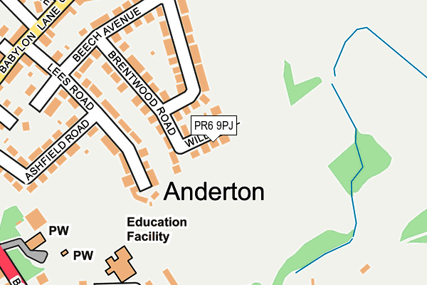 PR6 9PJ map - OS OpenMap – Local (Ordnance Survey)