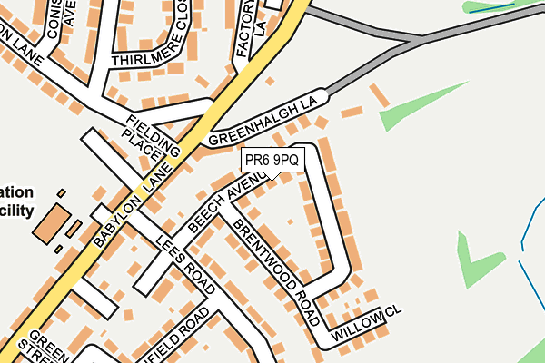 PR6 9PQ map - OS OpenMap – Local (Ordnance Survey)