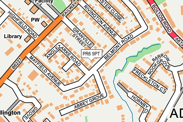 PR6 9PT map - OS OpenMap – Local (Ordnance Survey)