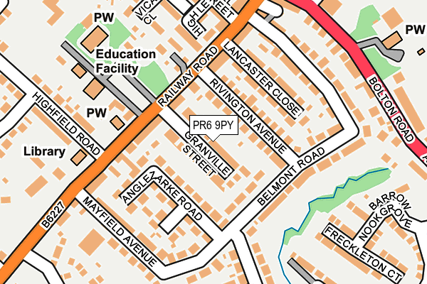 PR6 9PY map - OS OpenMap – Local (Ordnance Survey)