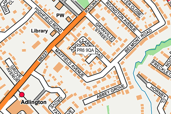 PR6 9QA map - OS OpenMap – Local (Ordnance Survey)