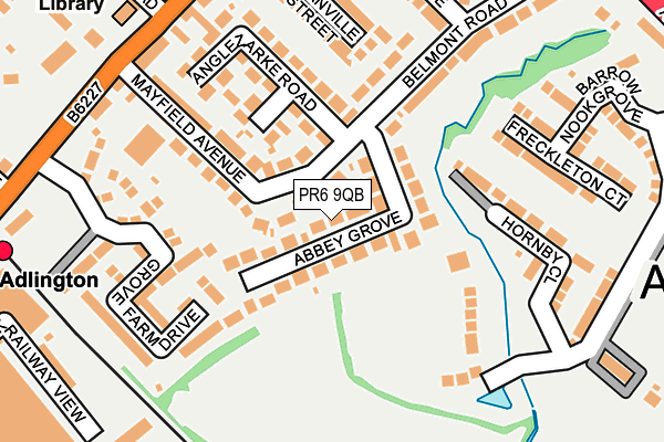 PR6 9QB map - OS OpenMap – Local (Ordnance Survey)