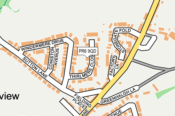PR6 9QD map - OS OpenMap – Local (Ordnance Survey)
