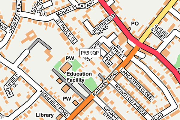PR6 9QP map - OS OpenMap – Local (Ordnance Survey)