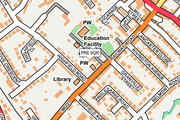 PR6 9QR map - OS OpenMap – Local (Ordnance Survey)