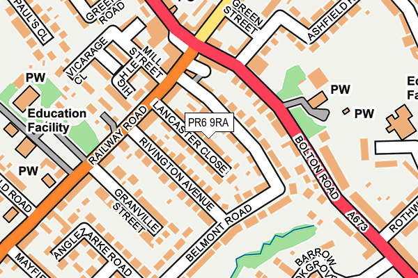 PR6 9RA map - OS OpenMap – Local (Ordnance Survey)