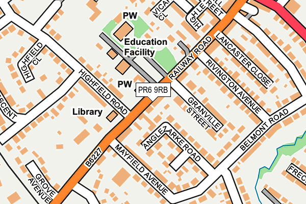 PR6 9RB map - OS OpenMap – Local (Ordnance Survey)