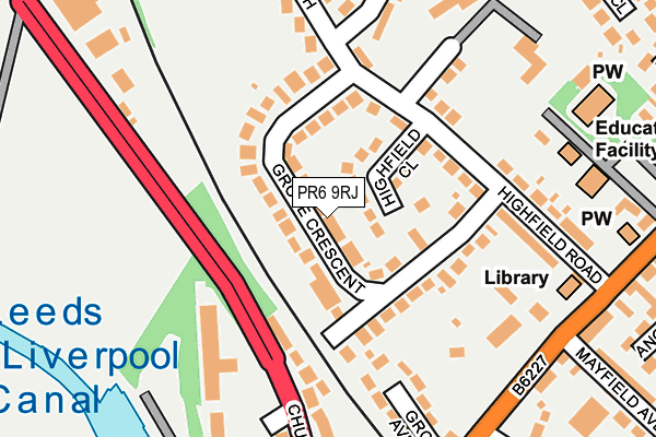 PR6 9RJ map - OS OpenMap – Local (Ordnance Survey)