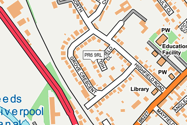 PR6 9RL map - OS OpenMap – Local (Ordnance Survey)