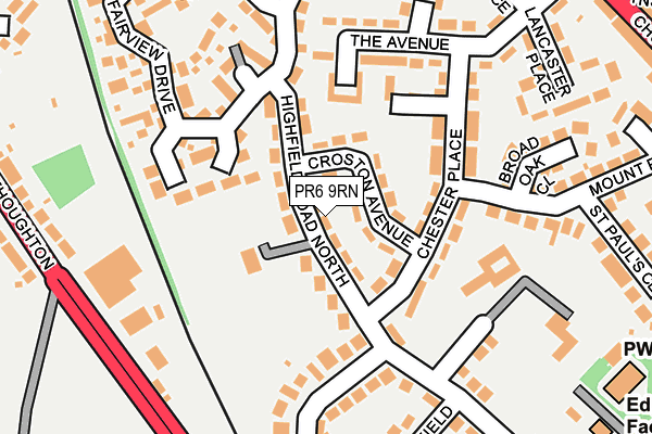 PR6 9RN map - OS OpenMap – Local (Ordnance Survey)