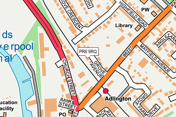 PR6 9RQ map - OS OpenMap – Local (Ordnance Survey)