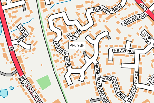 PR6 9SH map - OS OpenMap – Local (Ordnance Survey)