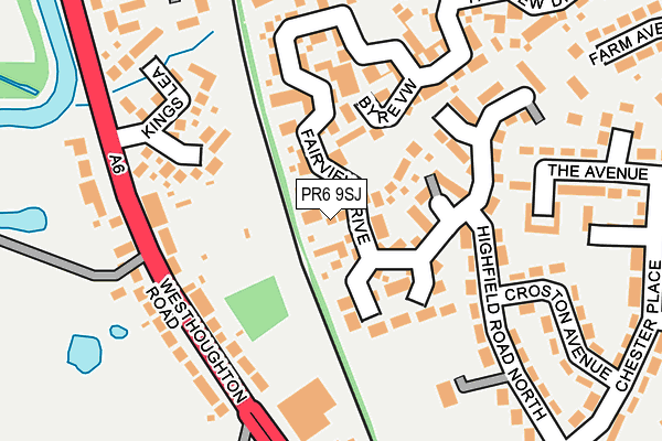 PR6 9SJ map - OS OpenMap – Local (Ordnance Survey)